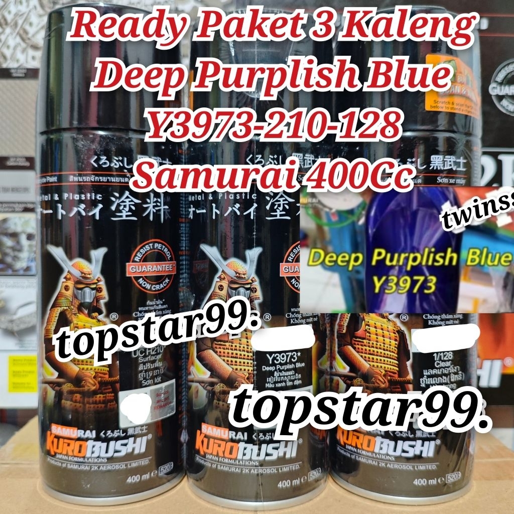 Pilok Pylox Cat Samurai Paket 3 Kaleng Deep Purplish Blue Y3973 Biru Tua Metalil 3973 Epoxy Surfacer