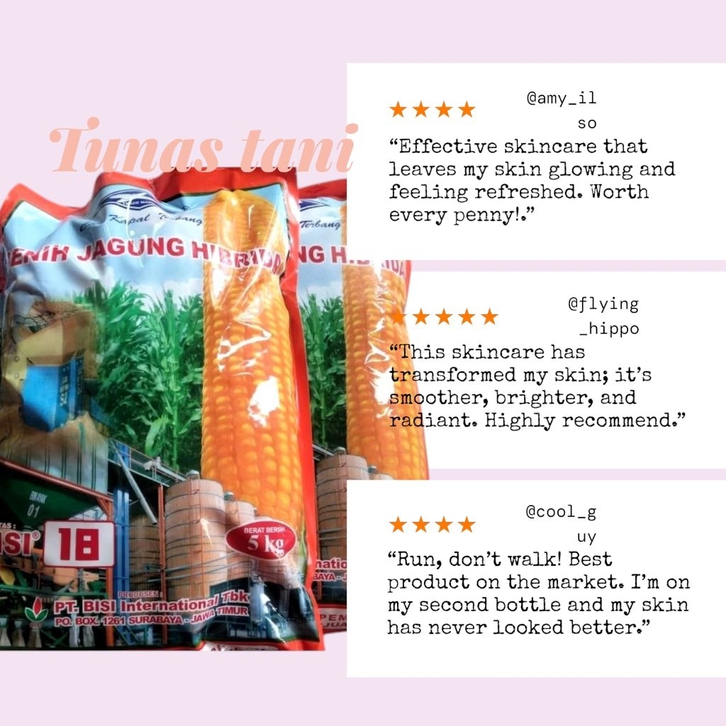 Benih jagung hibrida bisi 18 kemasan 5kg