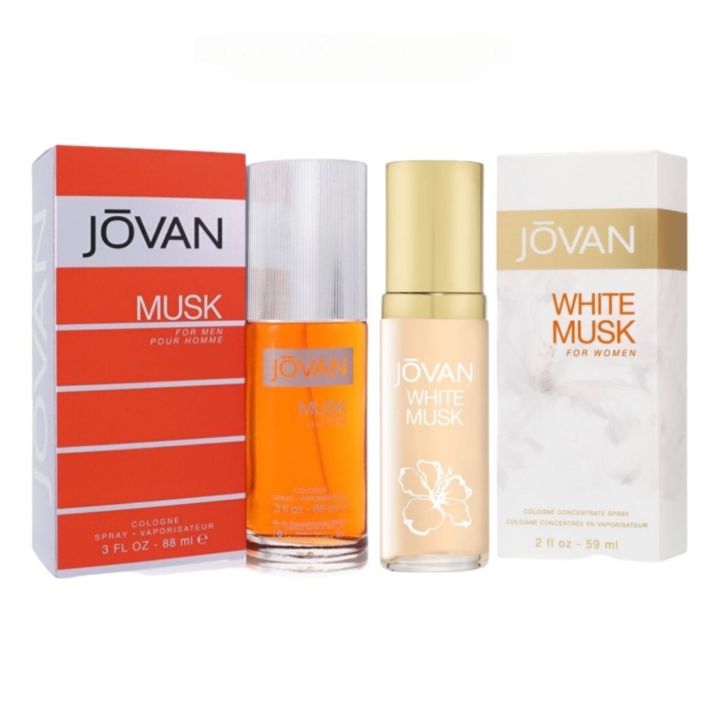 BODY SPRAY - JOVAN WHITE MUSK FOR WOMEN & JOVAN MUSK FOR MEN