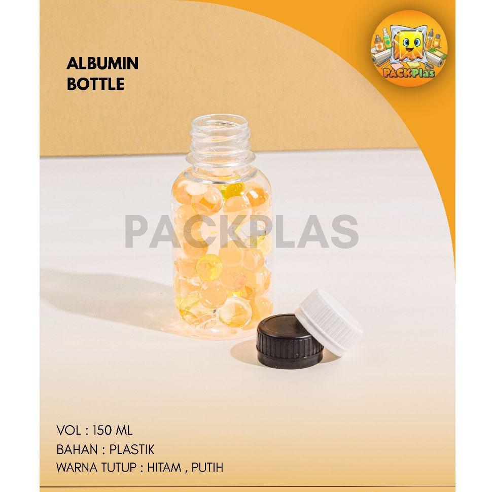 Botol Plastik ALBUMIN 150 ml botol lucu unik tebal serbaguna / Botol 150ml tebal / Botol gendut 150 