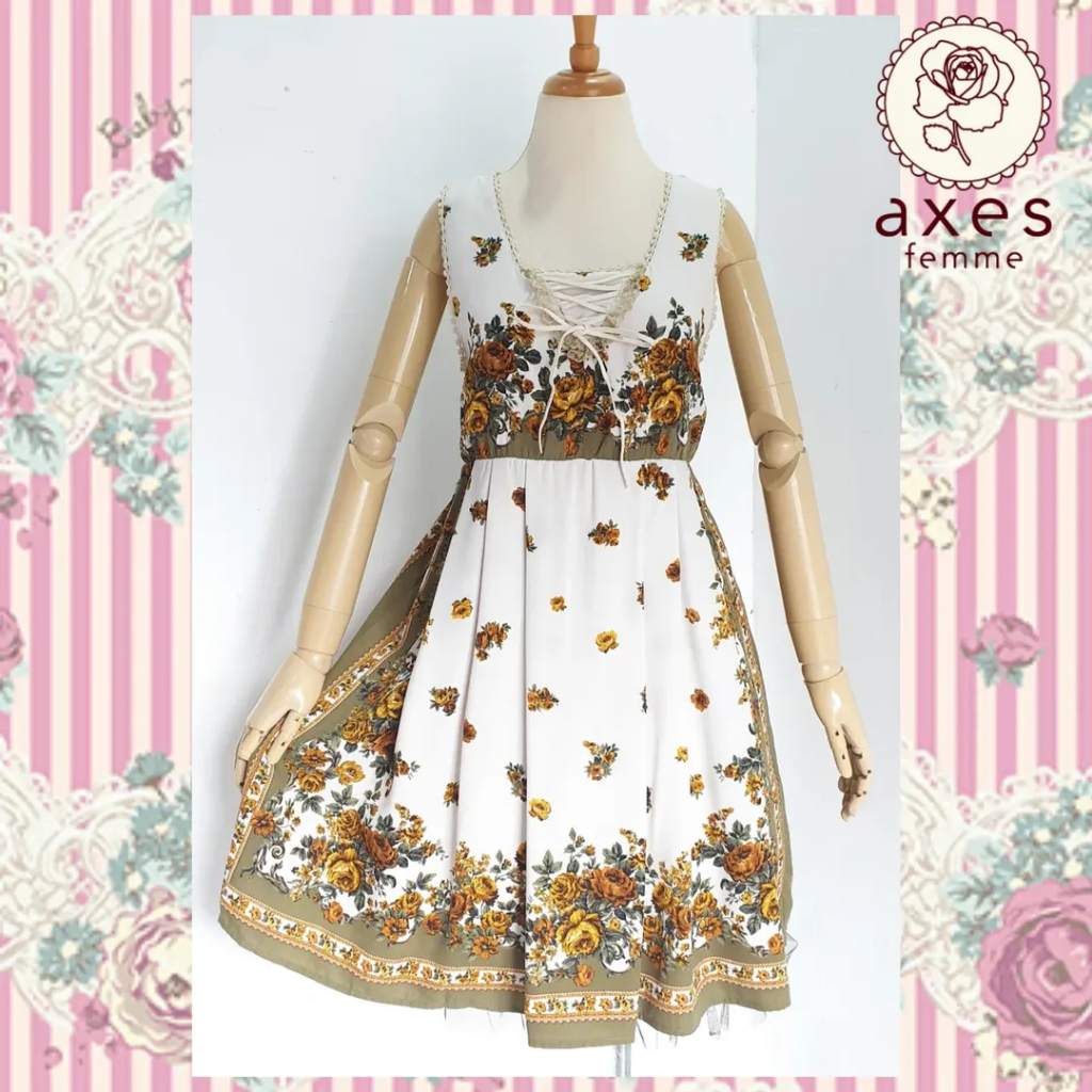 Axes femme vintage floral dresss