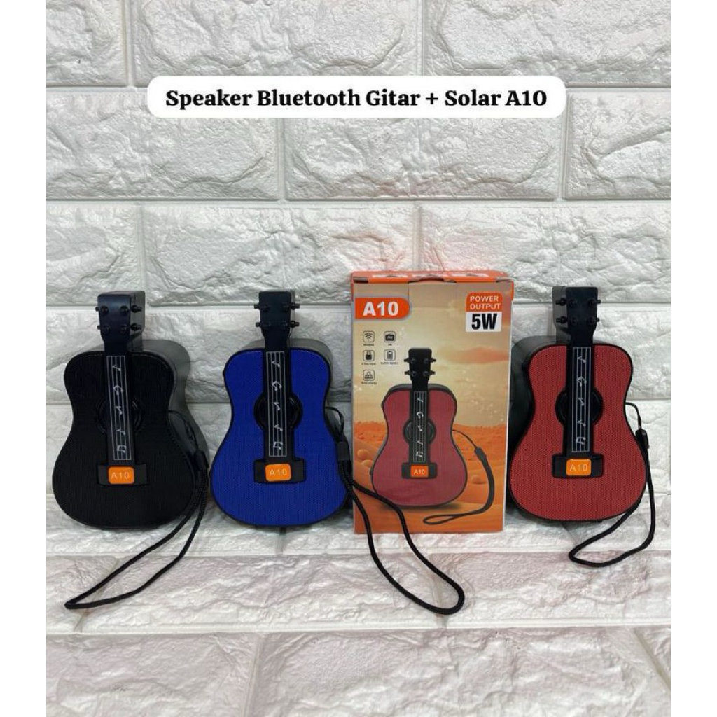 Speaker Bluetooth Gitar Solar A10 Bisa Charge HP Wireless Speker Music Box