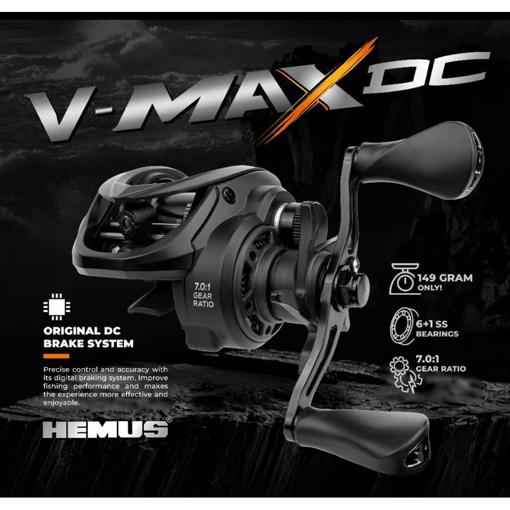 REEL BC HEMUS V MAX DC HANDLE KIRI DAN KANAN