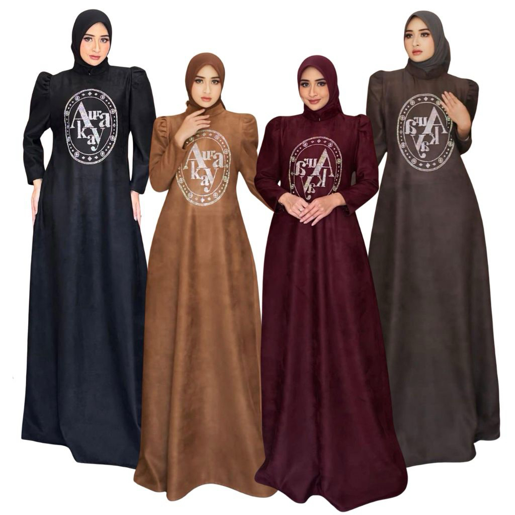AURAKAY GAMIS DRESS INDANAH SET HIJAB 7544 ORI BY AURAKAY