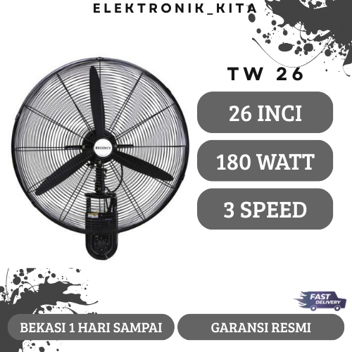 REGENCY KIPAS ANGIN DINDING 26 INCI TW 26 TW-26 TW26 TORNADO WALL FAN GARANSI RESMI BEKASI