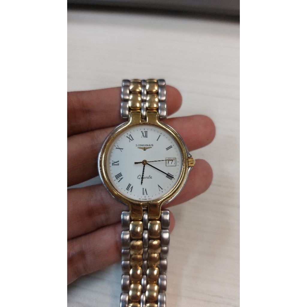 Jam Tangan Pria Wanita Longines Flagship Roman Dial Quartz 34 mm Preloved