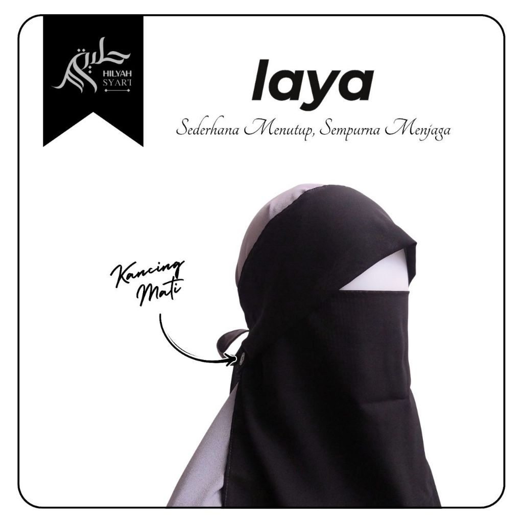 NIQAB BANDANA LAYAA PONI KANCING BY HILYAH SYAR'I