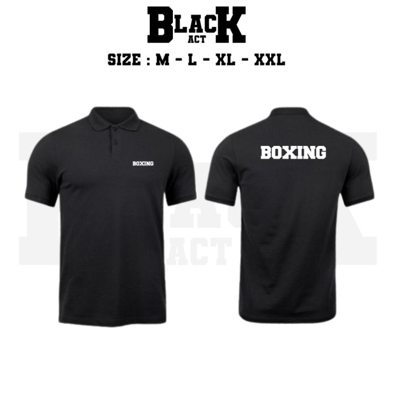 KAOS KERAH BOXING // BAJU KERAH BOXING SIMPEL TULISAN