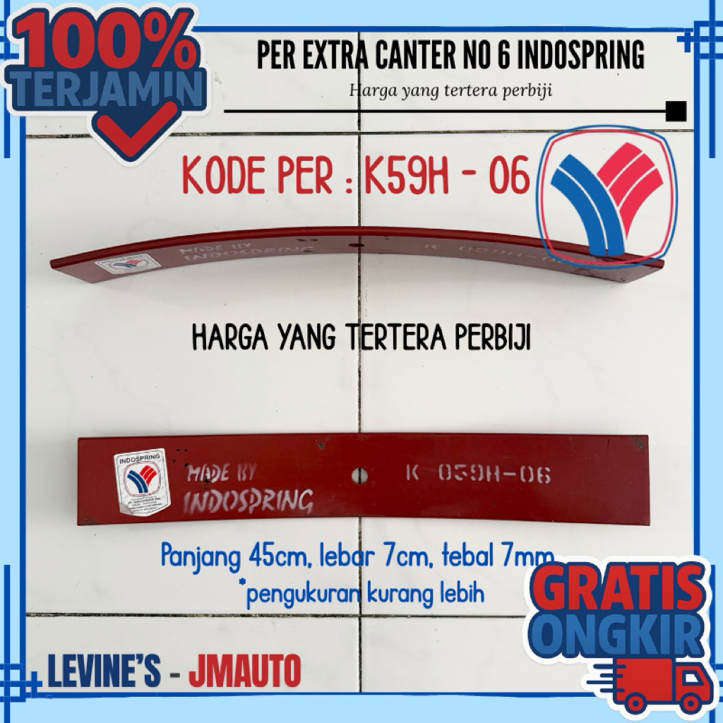 per extra canter nomor 6 K59H-06 Indospring / per tambahan canter nomer 6 / leaf spring extra canter
