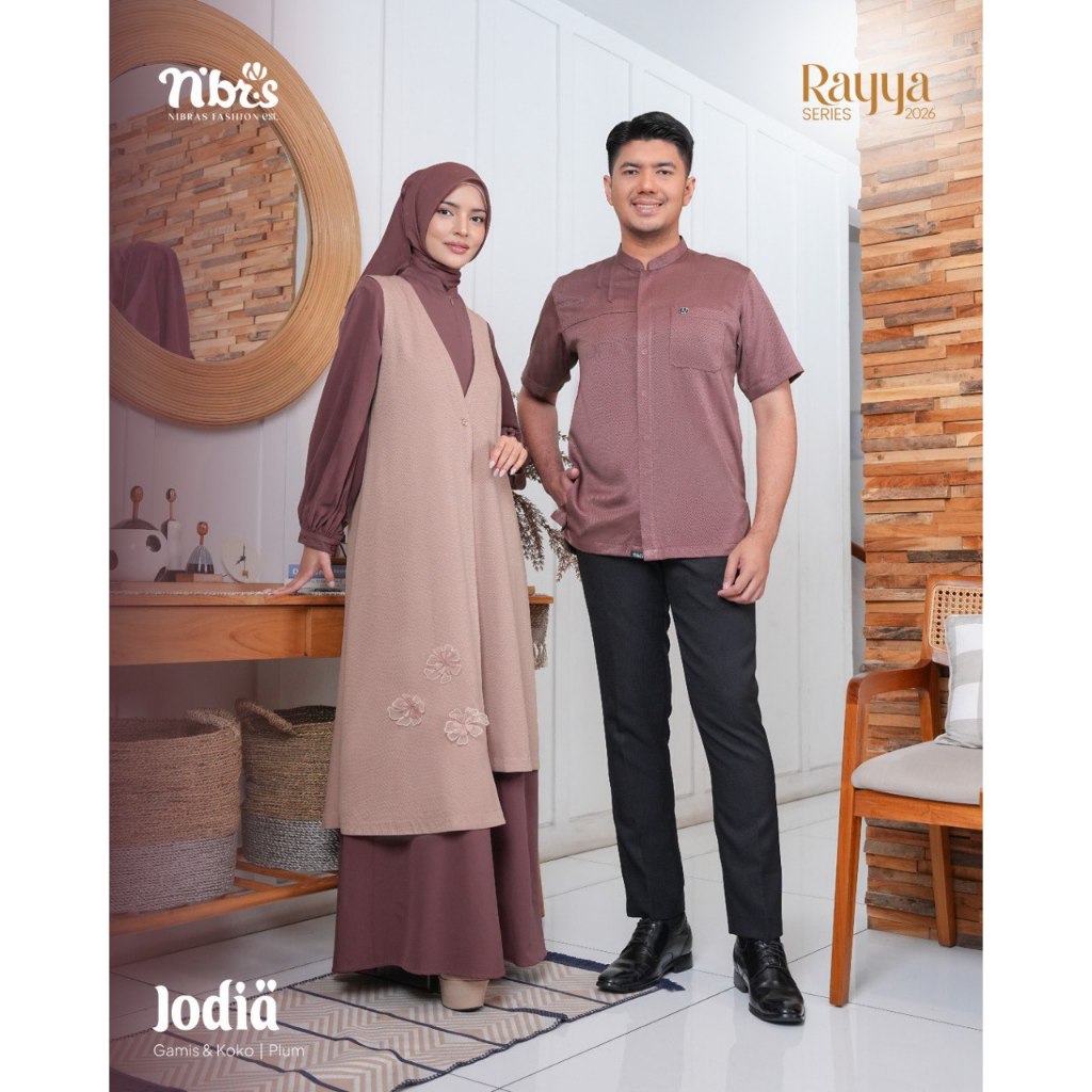 COUPLE COLLECTION GAMIS KOKO NIBRAS RAYYA SERIES 2026 JODIA PLUM BUSANA MUSLIM PASANGAN TERBARU DESA