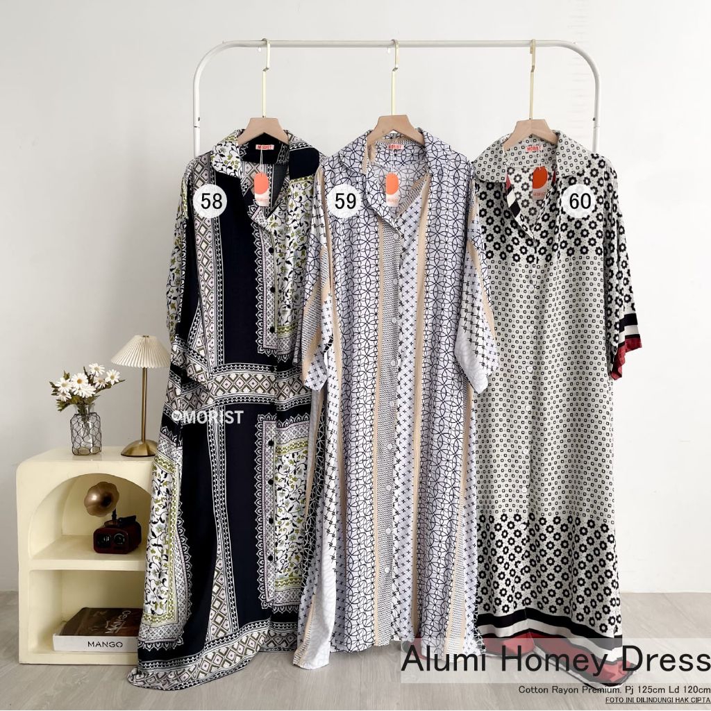 Morist Berlabel Alumi Daster Pendek Jumbo Allsize Premium Catton Rayon Original