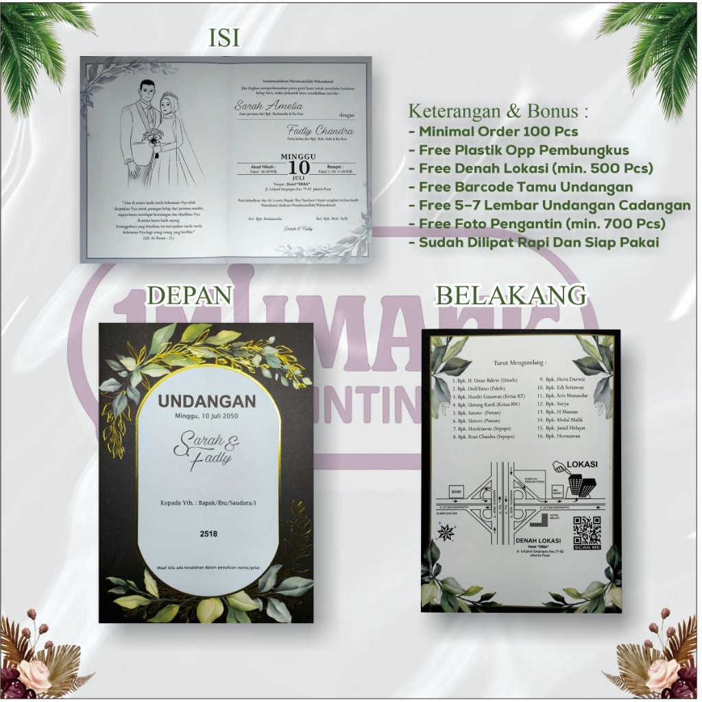 UNDANGAN ERBA 2518 PLUS CETAK UNDANGAN PERNIKAHAN MURAH  UNDANGAN PERNIKAHAN ERBA ERBA  ERBA 2518 UN
