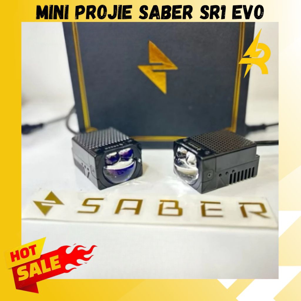 MINI PROJIE SABER SR1 EVO NEW MINI PROJIE LED PROJECTOR FOGLAMP LAMPU MOBIL