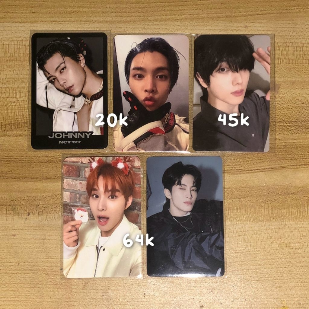 PHOTOCARD JUNGWOO PINK CRISHMAST, MARK QQ WALK, JOHNNY TC 2BADDIES, JISUNG FS SMSTORE