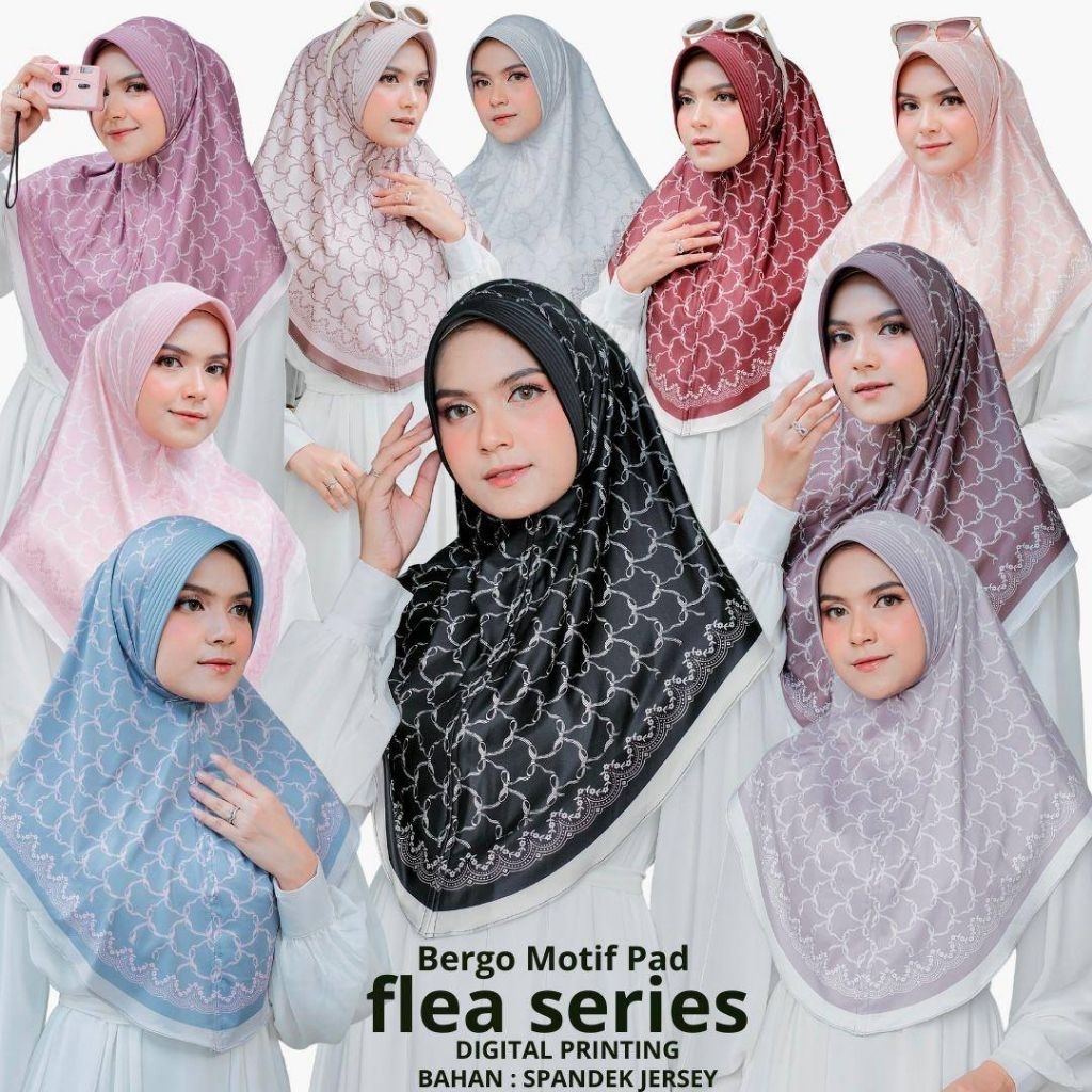 LISTIN Hijab instan bergo motif pad //krudung//jilbab bergo//