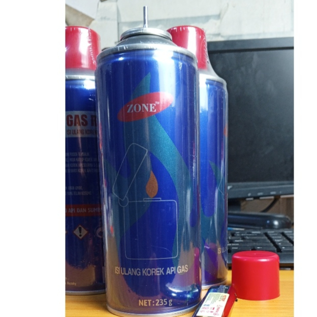 Paket 2 kaleng Isi Ulang Korek  Gas Gratis Braket /isi 235gr perkaleng