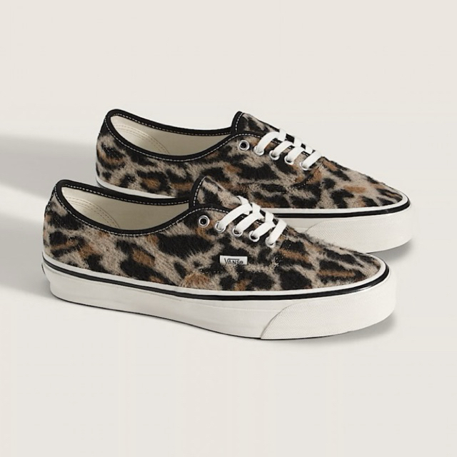 Vans Premium Authentic 44 LX Leopard Shoe - Black/Brown