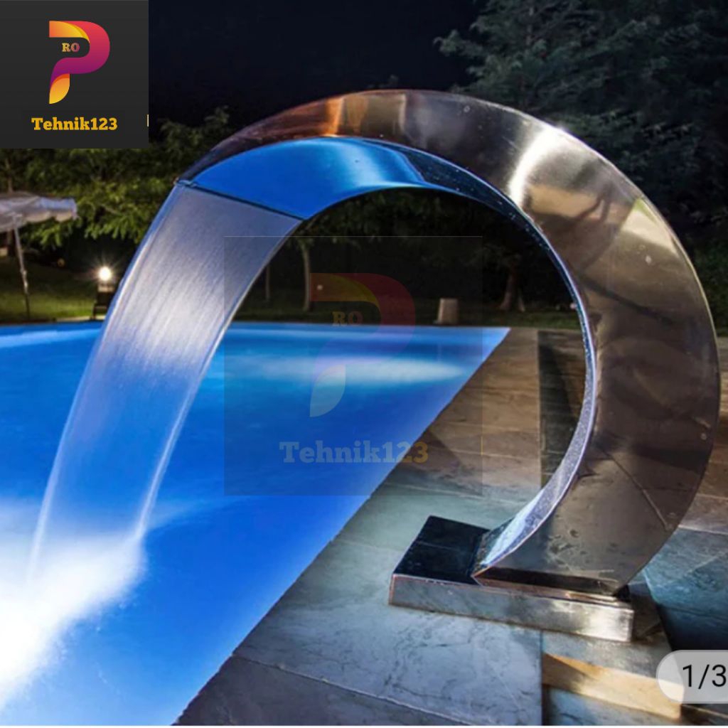 Waterfall kolam renang sus 304 pancuran kolam renang