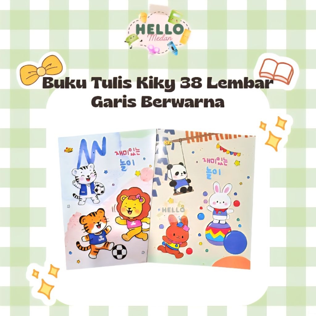 BUKU TULIS KIKY 38LEMBAR WARNA WARNI MOTIF COWOK CEWEK