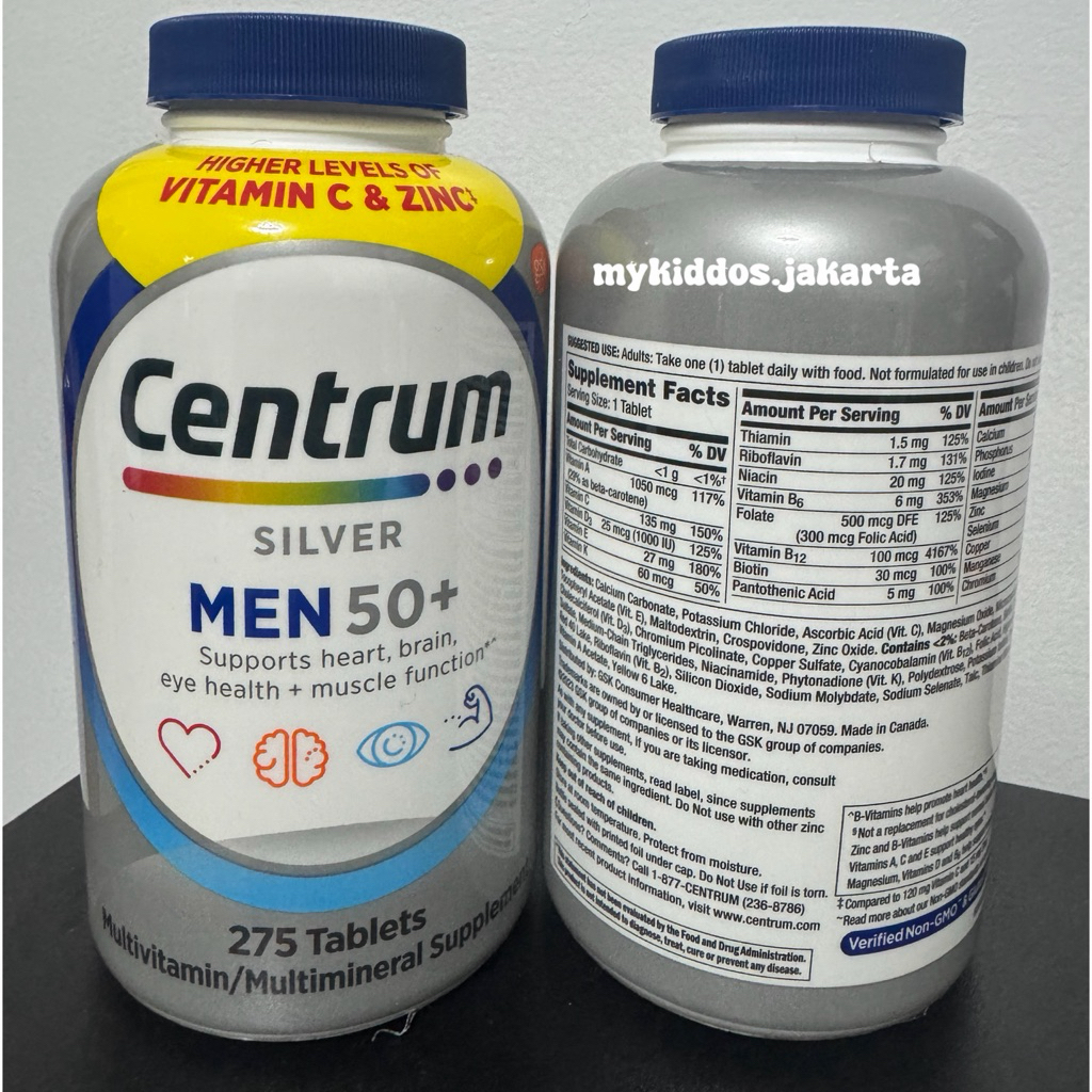 Centrum Silver Men 50+ / 275 tablets / Multimineral Supplement [USA]