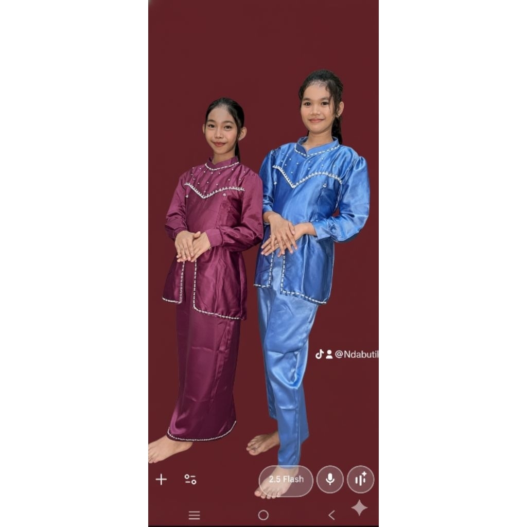 One set Kurung melayu anak || baju anak kurung melayu || baju pesta