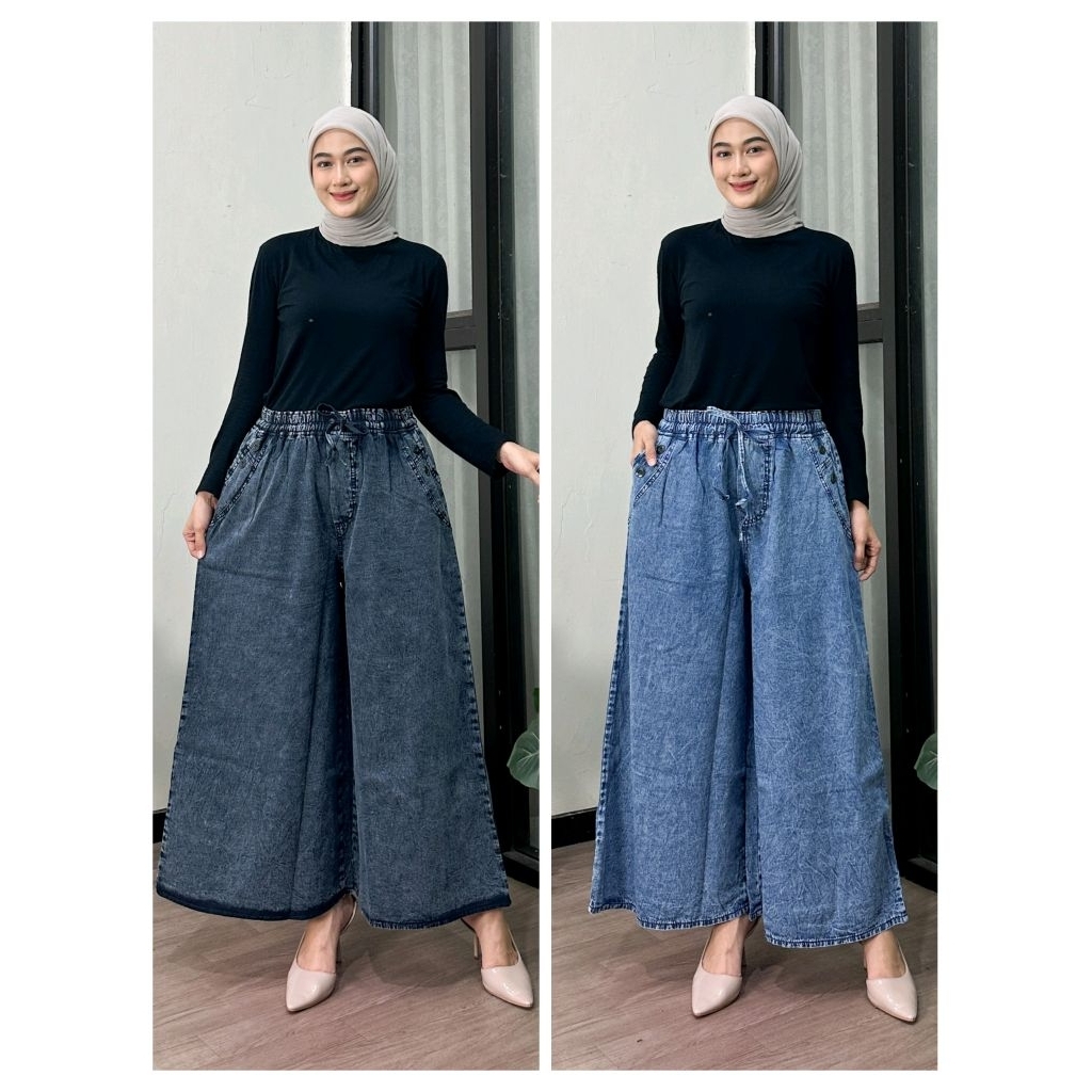 kulot jens lebar jumbo- kulot jens jumbo - kulot jens - kulot jens lebar palazo - kulot jens premium