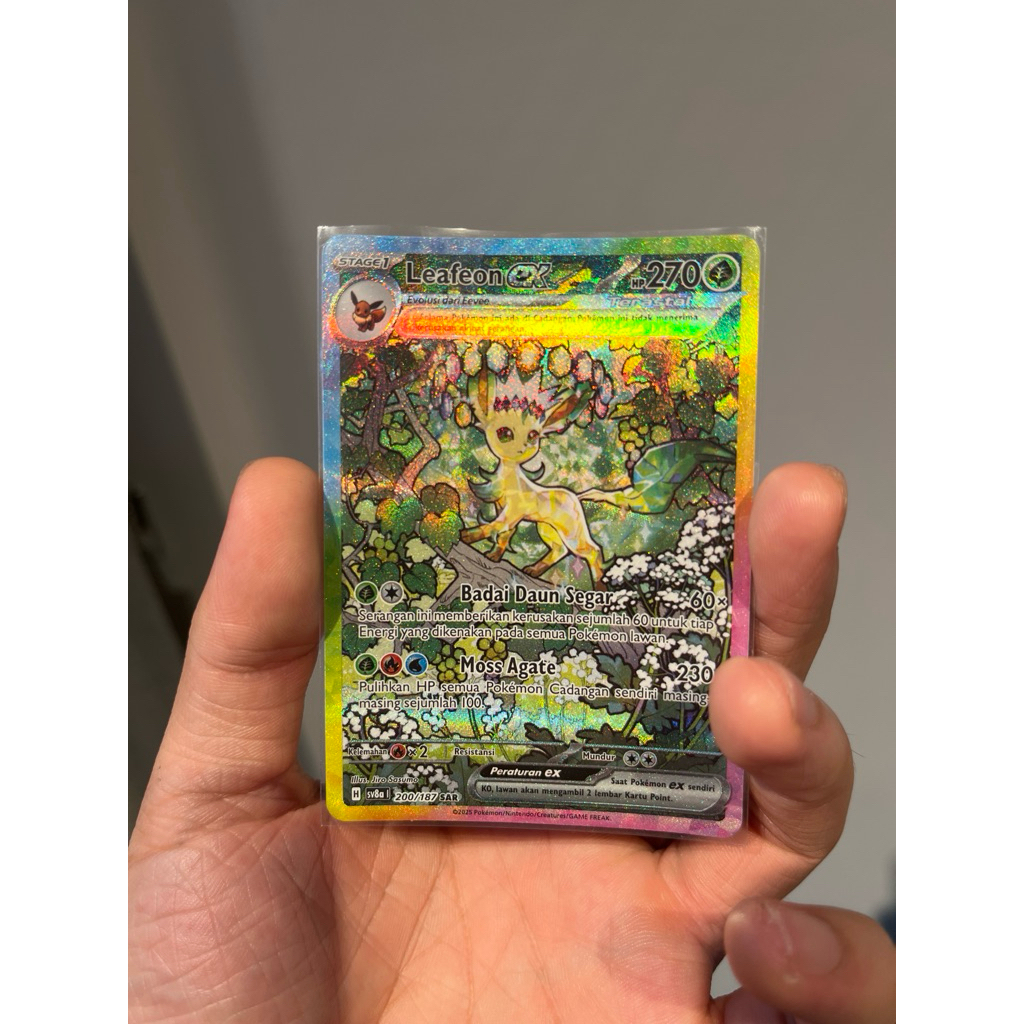 Leafeon EX SAR sv8a1 Pokemon TCG Indonesia