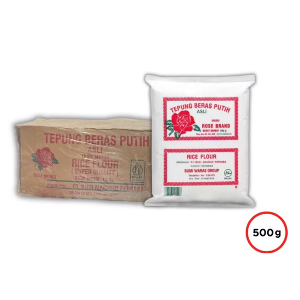 lTepung beras rose brand 1/2kg (1 dus @20 = 10kg )
