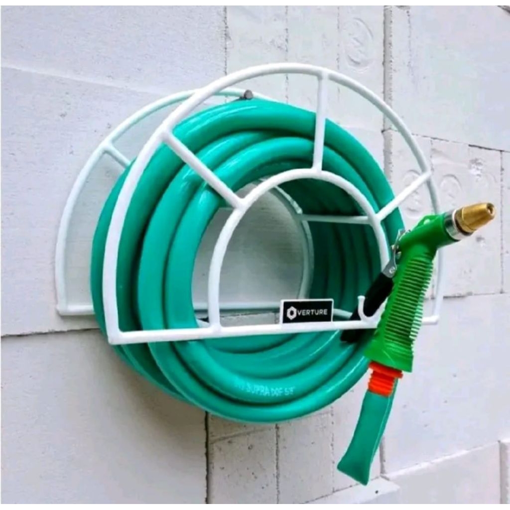 Rak Gulungan Selang Taman Dinding Besi Rak Gulung Selang Air Taman Outdoor Serbaguna