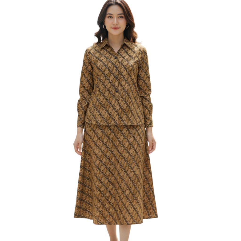Setelan Rok & Blus Batik lere atasan bawahan wanita baju kantor
