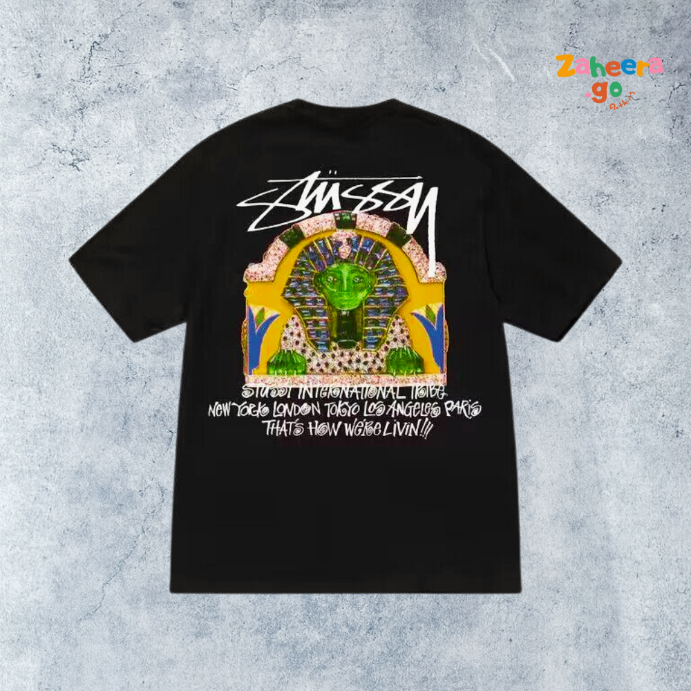 KAOS T-SHIRT - STüSSY SPHINX (BLACK / WHITE)