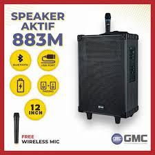 Speaker GMC 883M Bluetooth 12 Inch + Mic Wireless