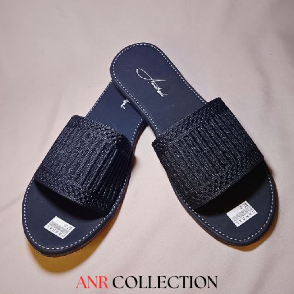 Sandal Tasik Sandal Wanita Sandal Model Slop Selobong Silang dan Polos Kain Rajut Kuat Berkualitas H