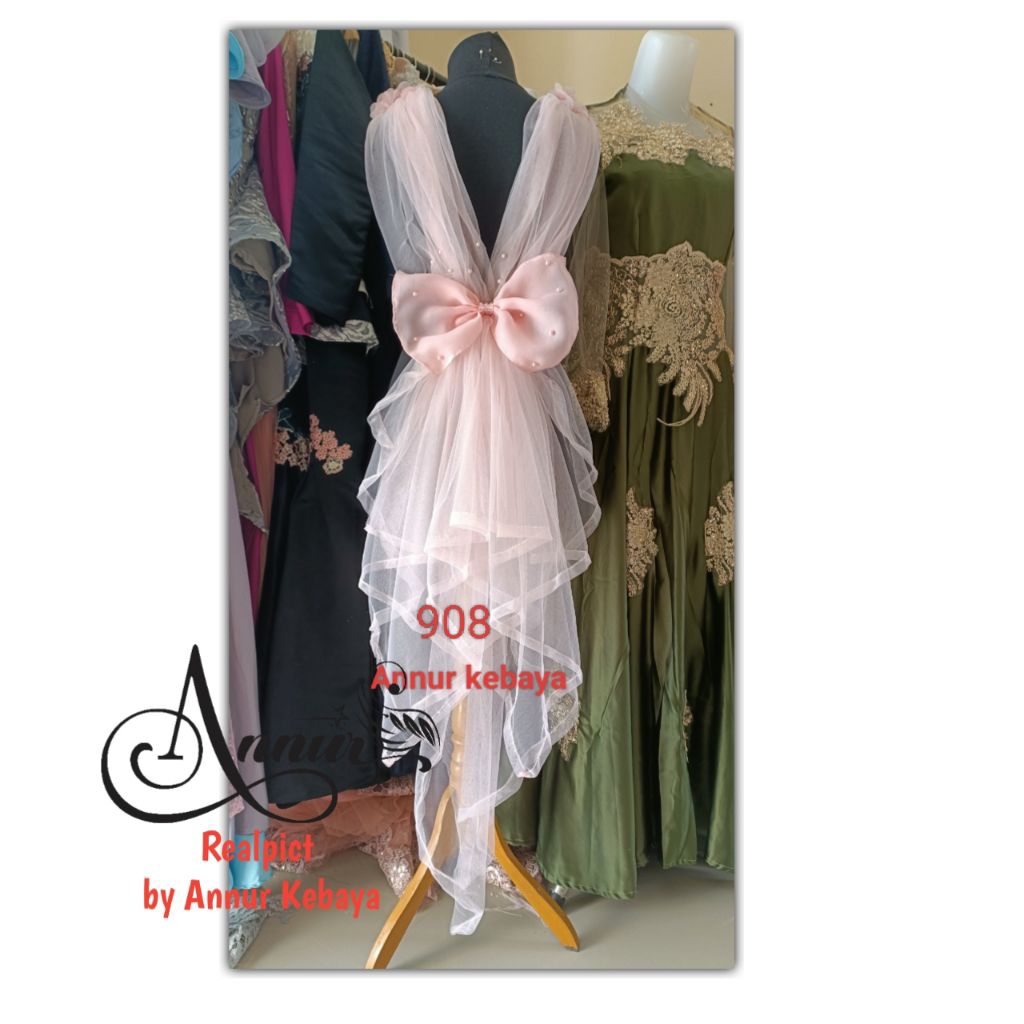 Realpict 908 sayap pita kebaya hiasan belakang kebaya selendang pita