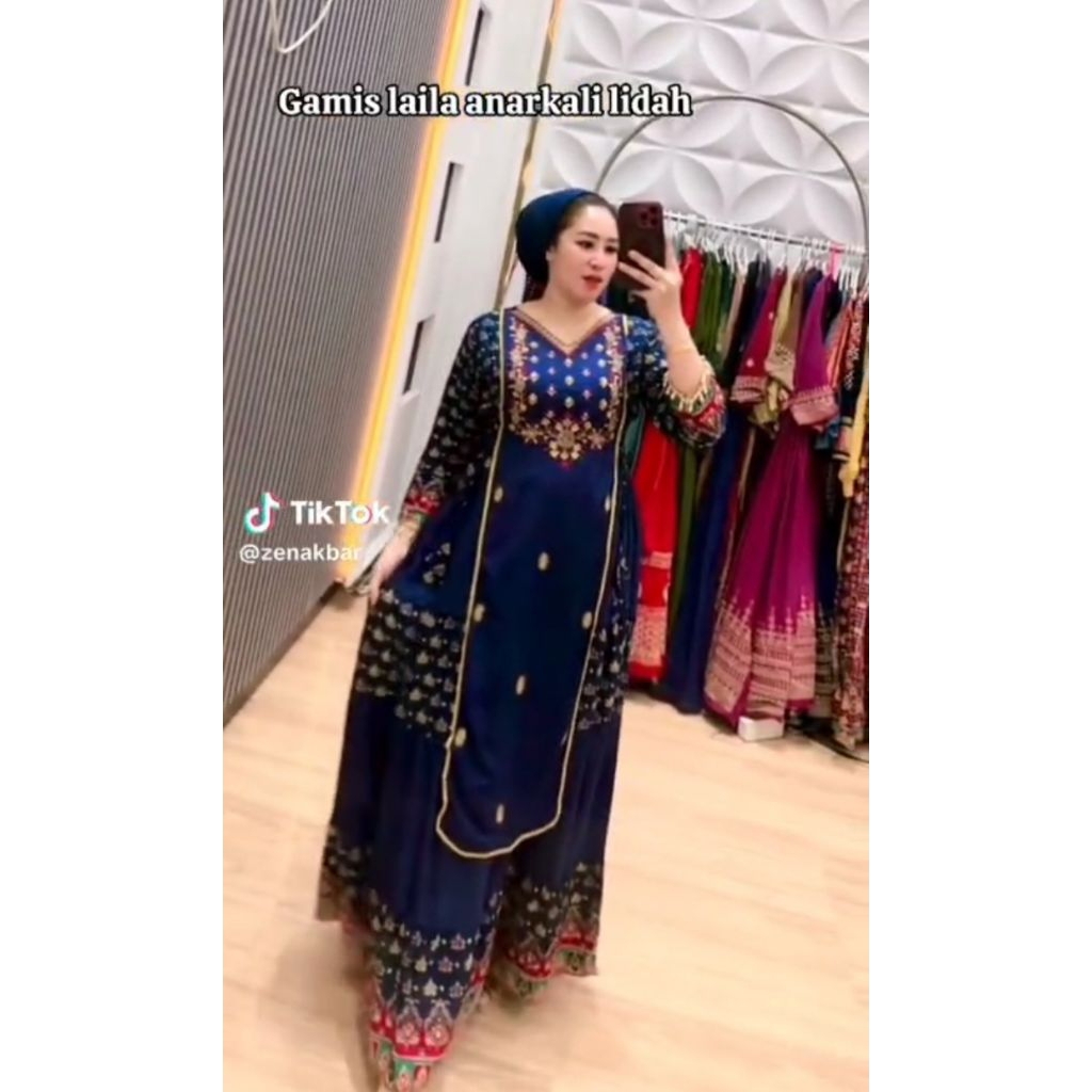 Gamis Hindi Laila anarkali Lidah bordir