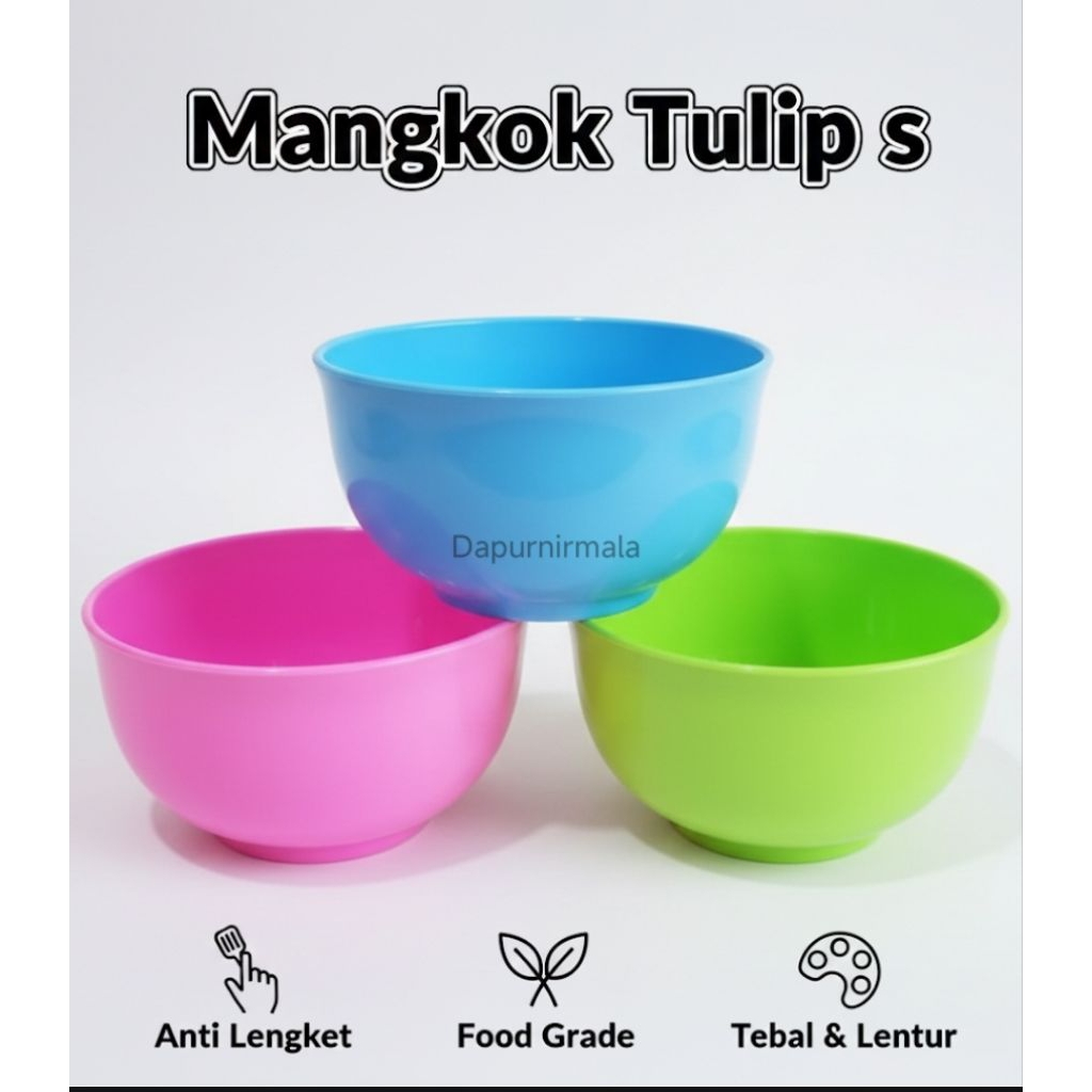 { 1Lusin } Mangkok Kecil Plastik - Mangkok Tulip S - 5161 Tantos