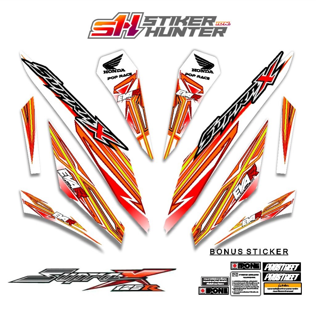 STRIPING STIKER DECAL SUPRA X 125 R 2007 - 2013 MTF EVANGELION 2 / STIKERHUNTER / STRIPING MODIF