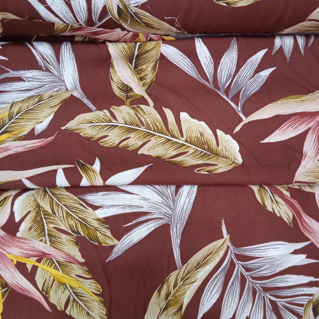 KAIN KATUN RAYON TRENTEX TEBAL PREMIUM IMPORT TROPICAL FLORAL