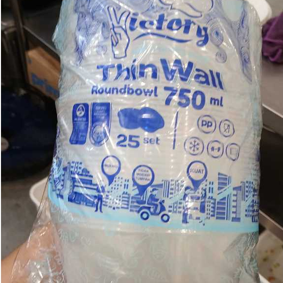 Thinwall Bulat 750ml / 750ml / 750ml Bulat / Bowl 750ml / Wadah Sealer / Sealer / 750 Sealer / Bowl