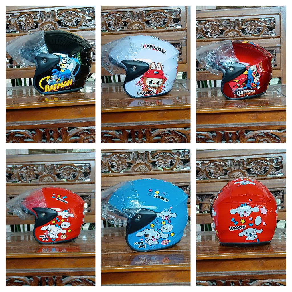 helm anak junior Umur 5-10 Tahun Banyak Motif