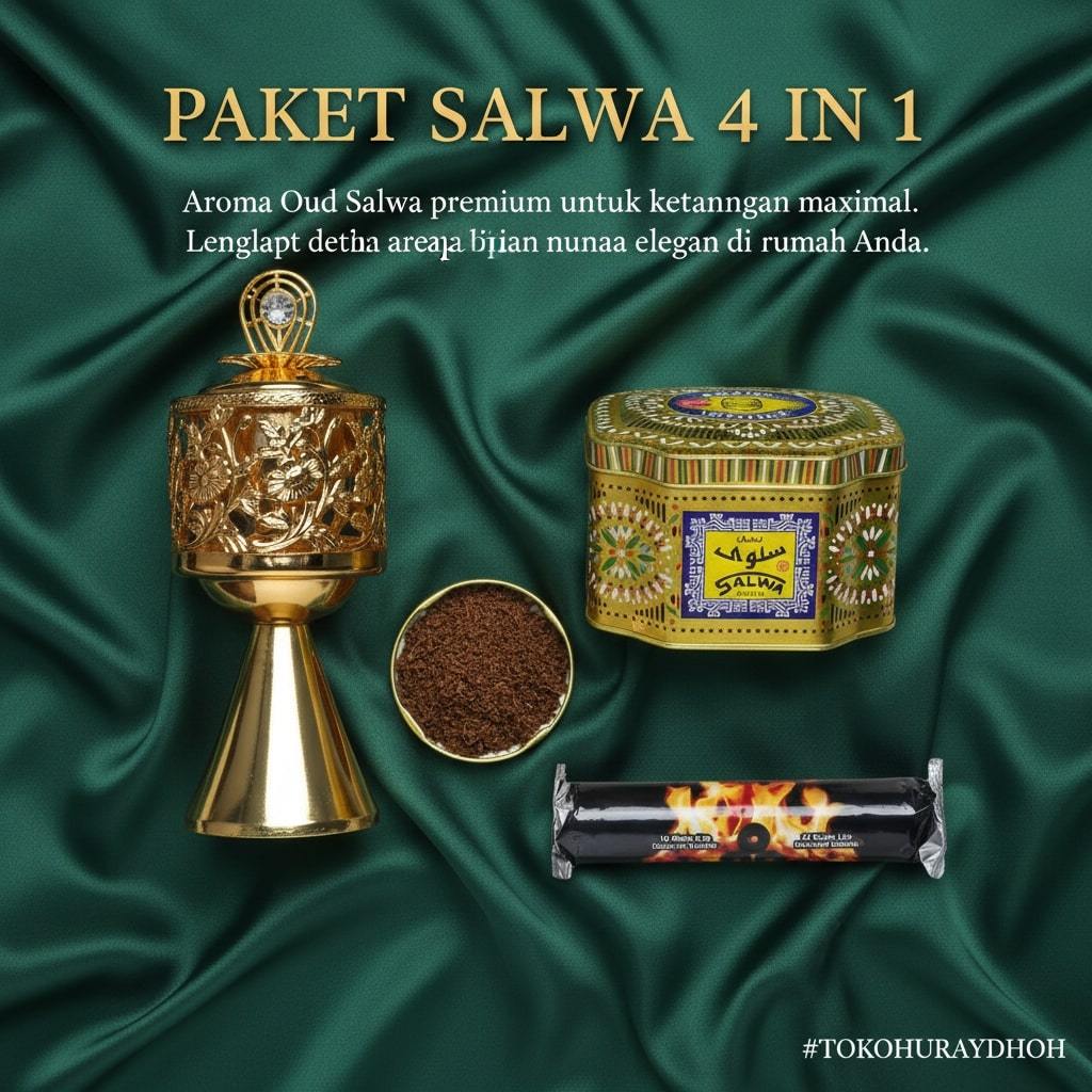 LENGKAP BUKHUR SALWA Paket Lengkap Bukhur Aneka Varian dengan Prapen Manual dan Piala Hajar Aswad Pa