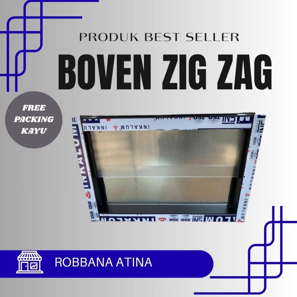 Jendela Boven Aluminium Zigzag Tebal Kuat 20x40cm Jendela Boven Aluminium Kaca Zig Zag ZigZag Hitam 