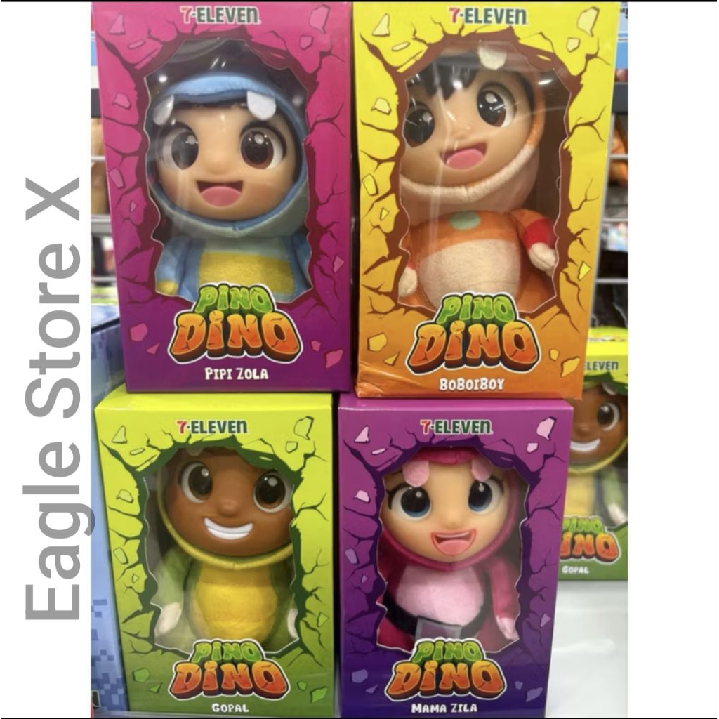 Pino Dino Plushie Boboiboy 7 Eleven Pipi Zola Papa Zola Mama Zila Boboiboy Gopal