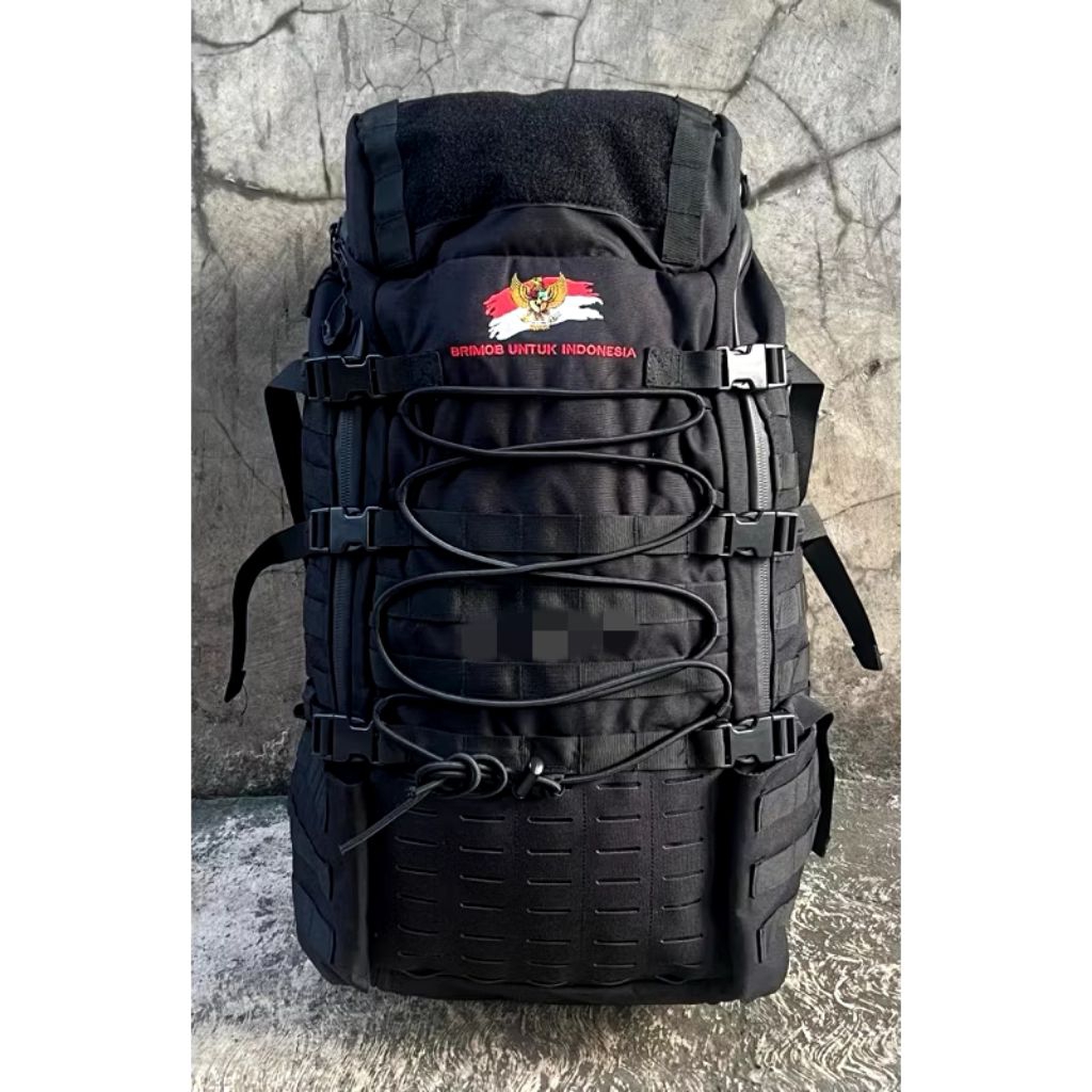 Tas rangsel brimob hitam 70L TERBARU LASER  produksi J-Force , tas ransel model terbaru