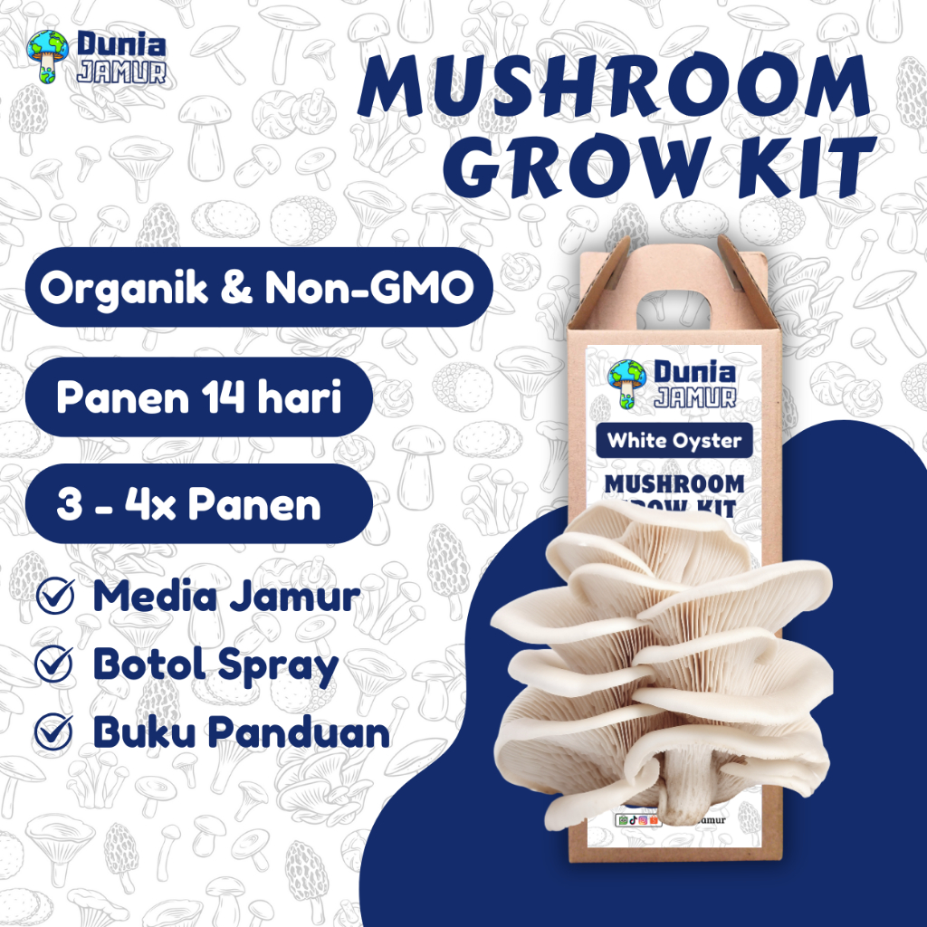 Dunia Jamur - Paket Budidaya Jamur Tiram Mainan Edukasi Belajar Gardening Anak Mushroom Grow Kit