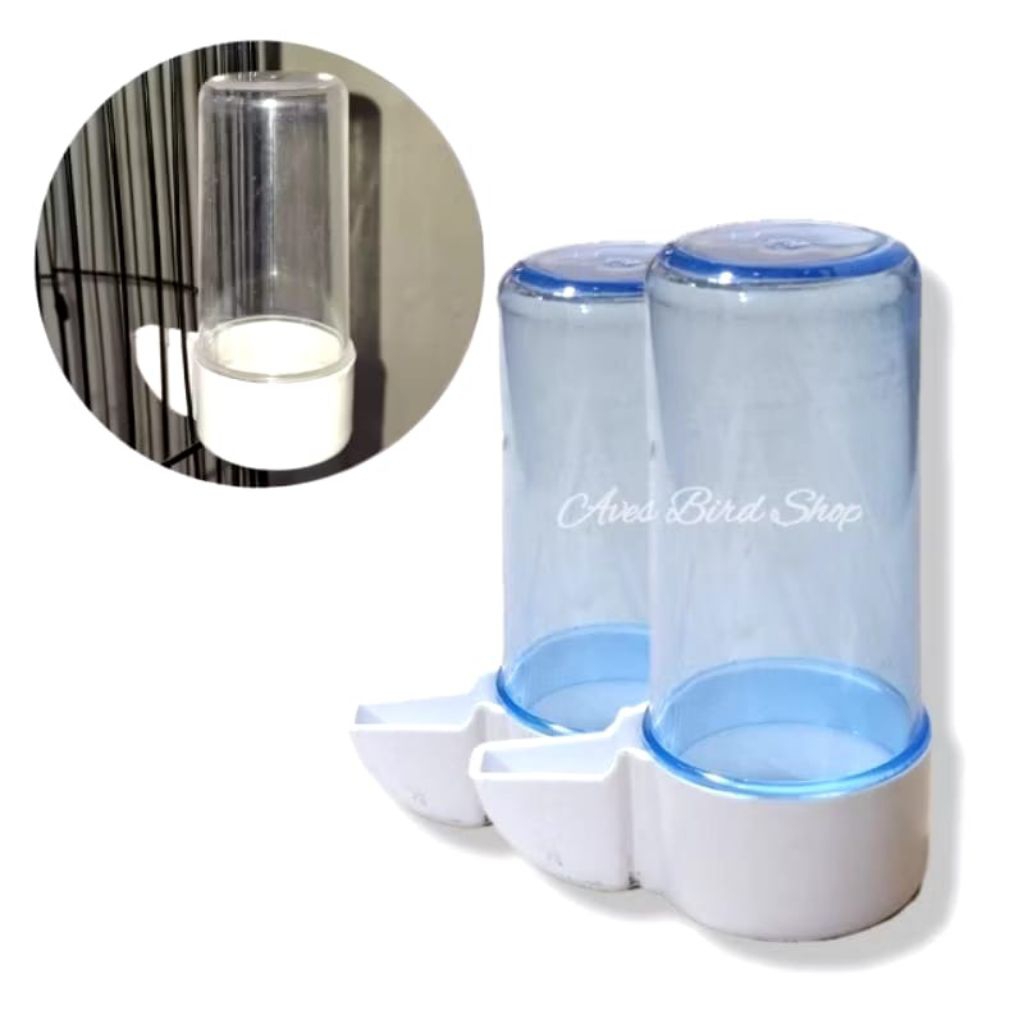 CEPUK TABUNG DISPENSER BURUNG 1SET LUAR SANGKAR CEPUK WADAH PAKAN MINUM BURUNG LOVEBIRD