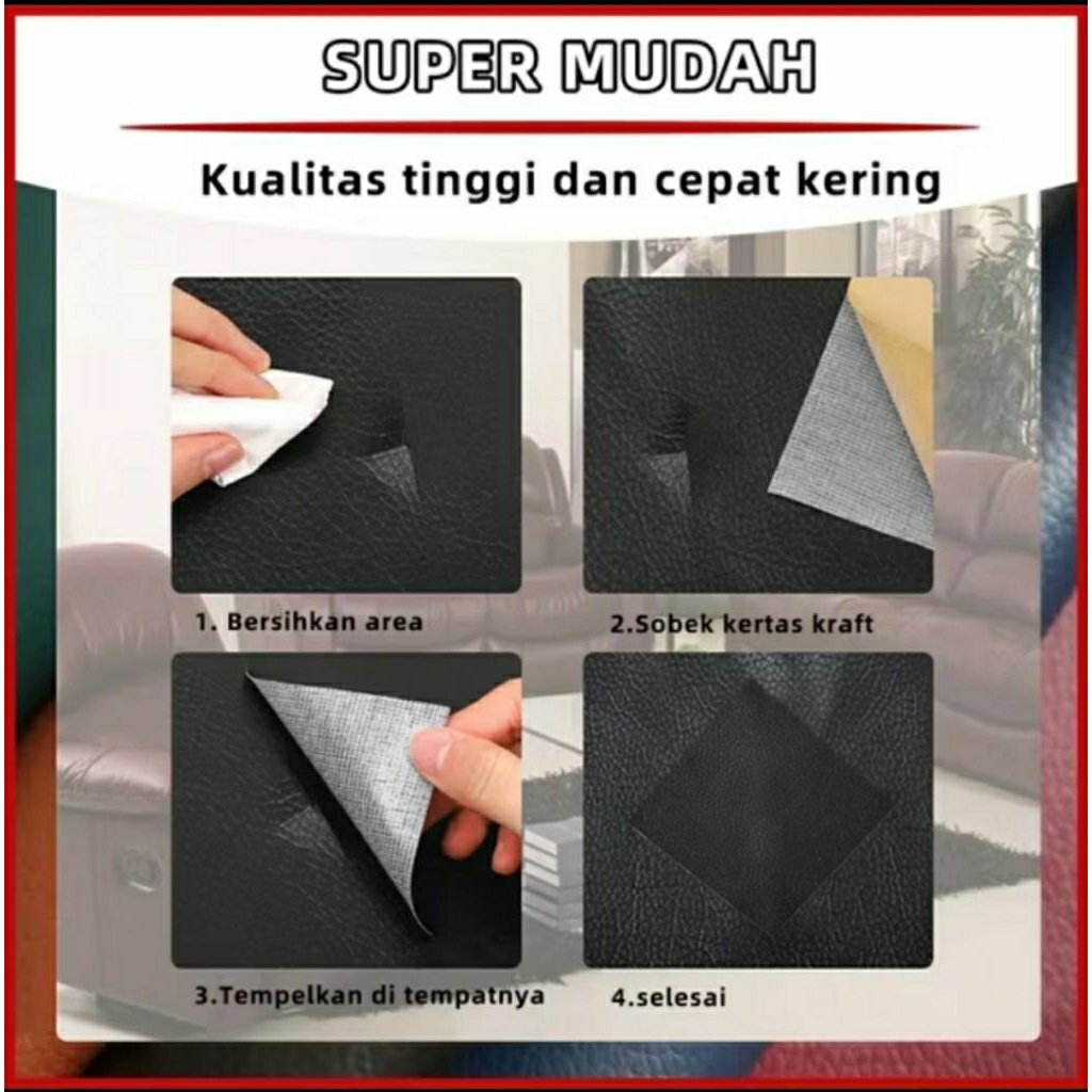 STIKER KULIT JOK MOTOR MOBIL/STICKER KULIT SOFA/STIKER KULIT SERBAGUNA STICKER KULIT SINTETIS PATCH 