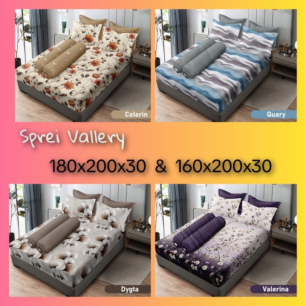 Sprei Vallery Quincy UK 160x200, 180x200 / Vallery Printing / Seprei Vallery Quincy Original