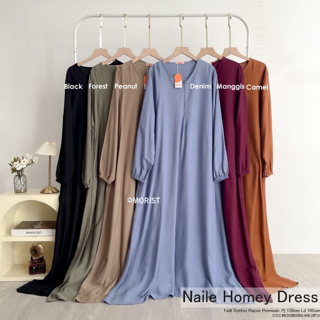 Naile HomeDress Daster Pendek Premium Catton Rayon Original Ori Morist Berlabel