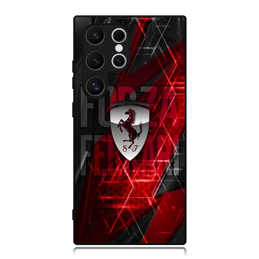 Case Samsung S25 S24 S23 S22 S21 S20 S9 S8 S7 S6 Ultra Plus FE Edge Softcase Ferrari Car logo